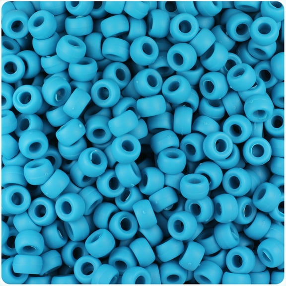 BeadTin Dark Turquoise Matte 6.5mm Mini Barrel Pony Beads (1000pcs)