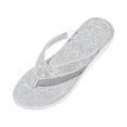 thumbnail image 3 of longantii Beach Slippers for Women Summer Fancy Style Flip Flops Rhinestone Open Toe Slippers Bling-Bling Flat Slides Bling-Bling Flat Beach Flip Flops Silver, 3 of 7