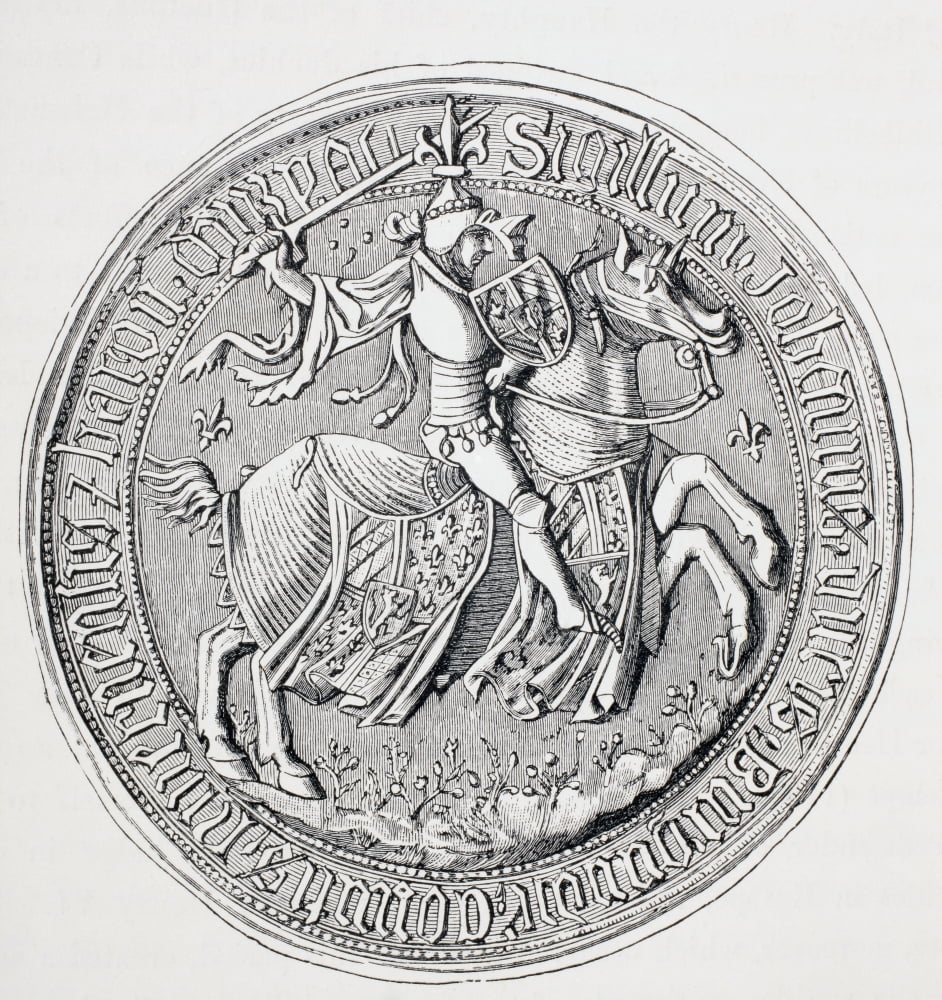 Seal Of Jean Ii Duke Of Burgundy Count Of Nevers And Baron Of Donzy 1371 - 1419 From Military And Religious Life In The Middle Ages By Paul Lacroix Published London Circa 1880 Canvas Art - Ken Welsh