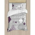 thumbnail image 3 of Ambesonne Abstract Geometric Composition with Squares Striped Dotted Rhombus Duvet Cover Set, 3 of 3