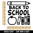 thumbnail image 2 of Back to School Pencil Apple Books Square Rubber Stamp Stamping Scrapbooking Crafting - Medium 1.75in, 2 of 7