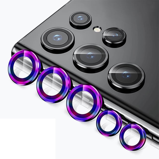 Cateissary Protector de lente de cámara de teléfono móvil a prueba de arañazos adhesivo cubierta de vidrio templado reemplazo de accesorios para Teléfono y Comunicación Vistoso