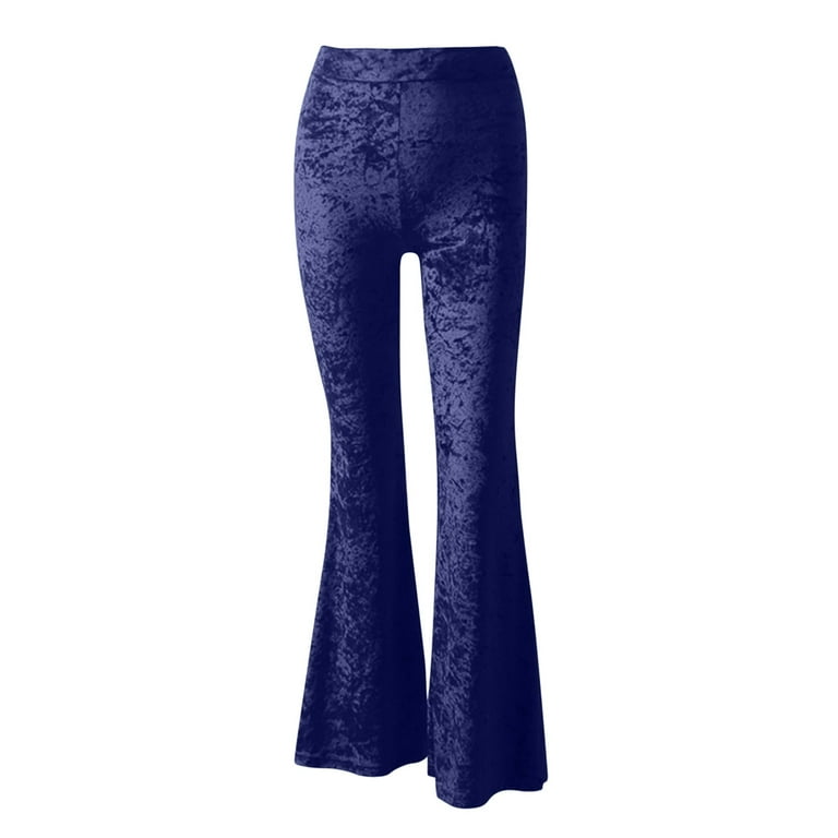 Nnhblu Velvet Pants for Women High Waisted Wide Leg Palazzo Pants