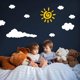 thumbnail image 1 of Calcomanías De Pared De Nube De Sol, Pegatinas De Vinilo Removibles Para Pared Para Niños, Bebés, Niñas, Dormitorio, Guardería, Arte De Pared A66 (Amarillo Blanco), 1 of 5