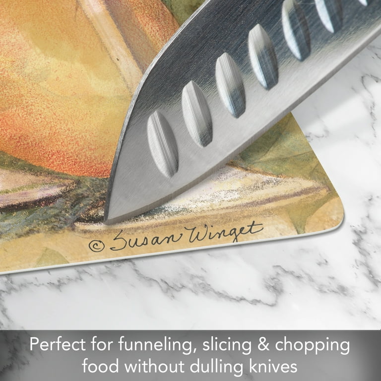 Cut N' Funnel Rustic Wine/Citrus 2 Pack Flexible Plastic Cutting Board Mat 15 inch by 11.5 inch, Size: 15 x 11.5 x 0.08