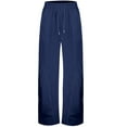 thumbnail image 3 of DuoJiaJ Casual Straight Leg Joggers Elastic Waist Drawstring Pocket Sweatpants For Everyday Wear Comfortable Loungewear Trousers Women's Lounge Pants Blue S, 3 of 5