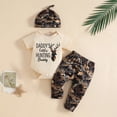 thumbnail image 2 of gdxvjhbj Baby Boy Outfit Baby Boy Clothes Letters Embroidered Baby Sweatshirt Romper Waffle Pants Set Infant Boy Fall Winter Outfits 0 3 6 9 12 18 24 Months (Beige,6-12 Months), 2 of 8