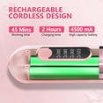 thumbnail image 4 of Cordless Hair Straightening Brush-199 Million Negative Ions, 20S Fast Heat Up,3 Temperature Settings,4000mAh USB-C Rechargeable,Compact & Travel-Friendly with LED Display, Pink, 4 of 5