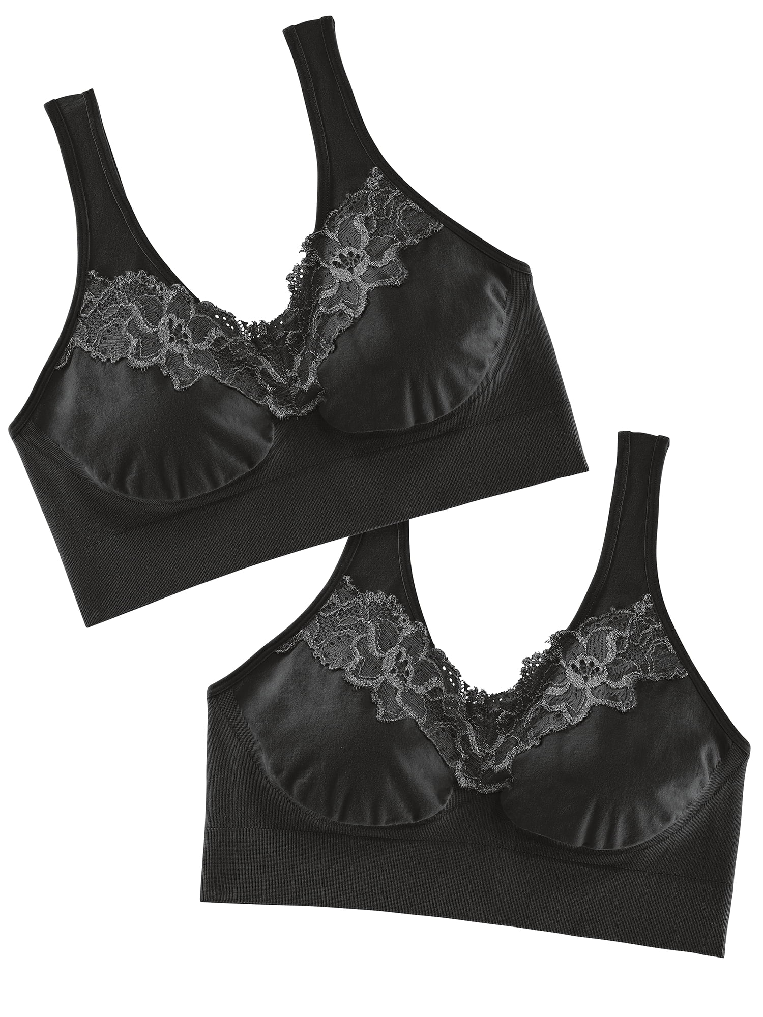 Women's Pure Comfort Lace Seamless Bra 2 Pack, Style MJP127