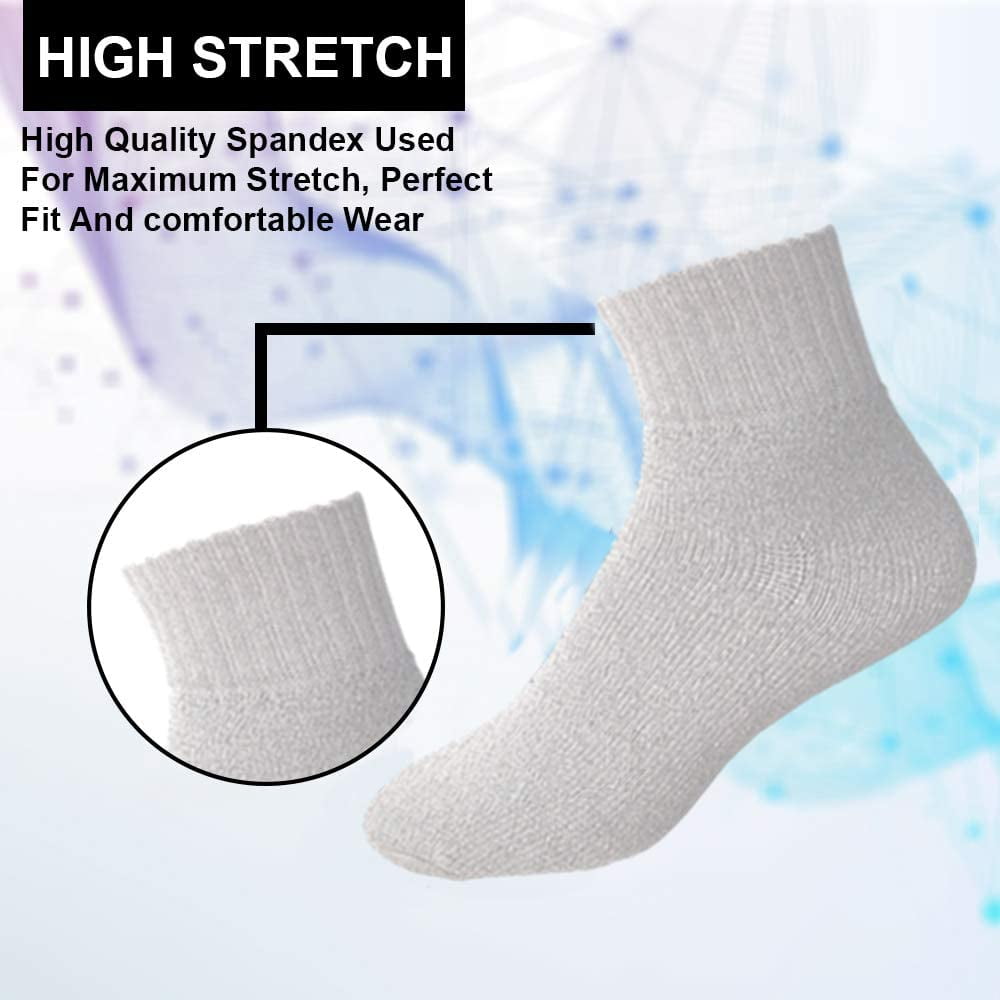 Yacht & Smith Men Wholesale Cotton Sport Athletic Mid Ankle Socks Bulk Case Pack Size 10-13, (White) (24)