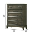 thumbnail image 3 of Benjara Ston 49 Inch Tall Dresser Chest, 5 Drawers, Pewter, Crown ing, Gray, 3 of 6