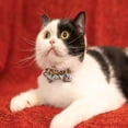 thumbnail image 4 of HLONK Collier pour Chat avec Clochette Nœud Papillon Boucle de Sécurité Chaton Chiot 7-11 Po Mobile Réglable, 4 of 5