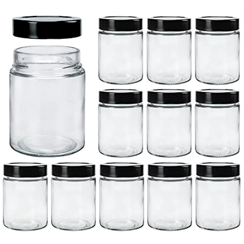 9 OZ 12 Pack Glass Jars with Lids - Anwoi Candle Jars with 12 Metal