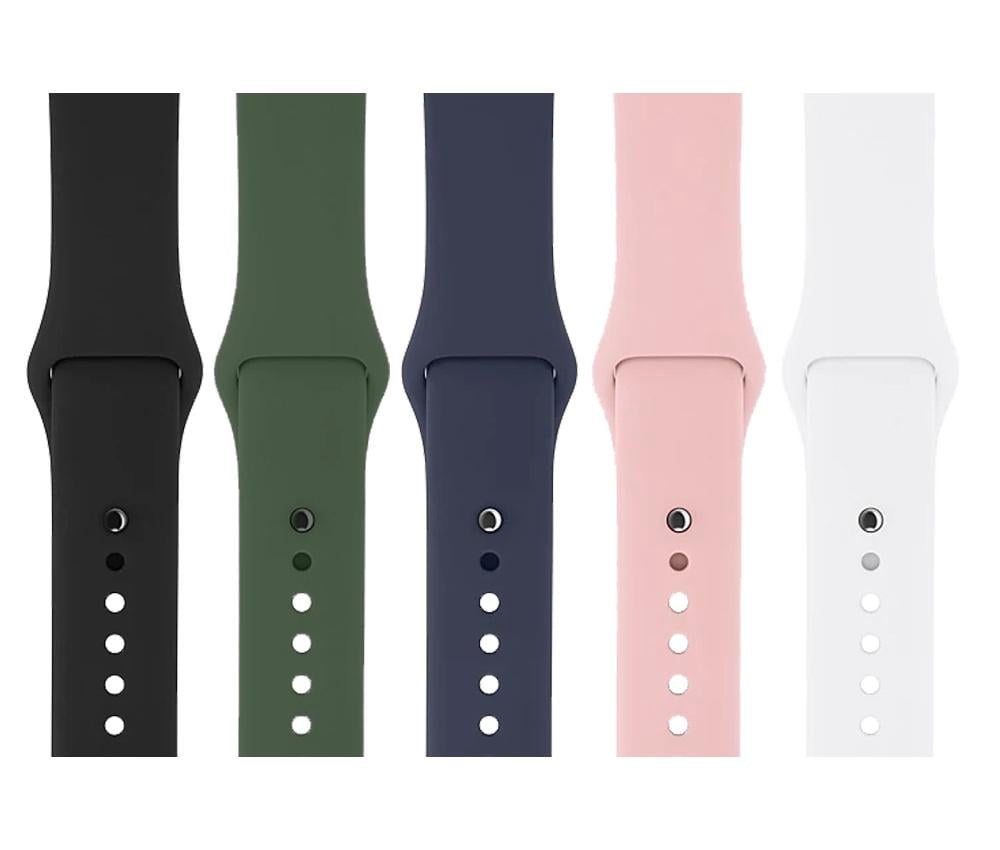 Restored Apple Watch Series 6 (GPS, 44 mm) Gold Aluminum Case with Pink Sport Band Bundle 5 Bonus Bands, Charging Stand, Screen Protector, & 2 amp charger (Refurbished)