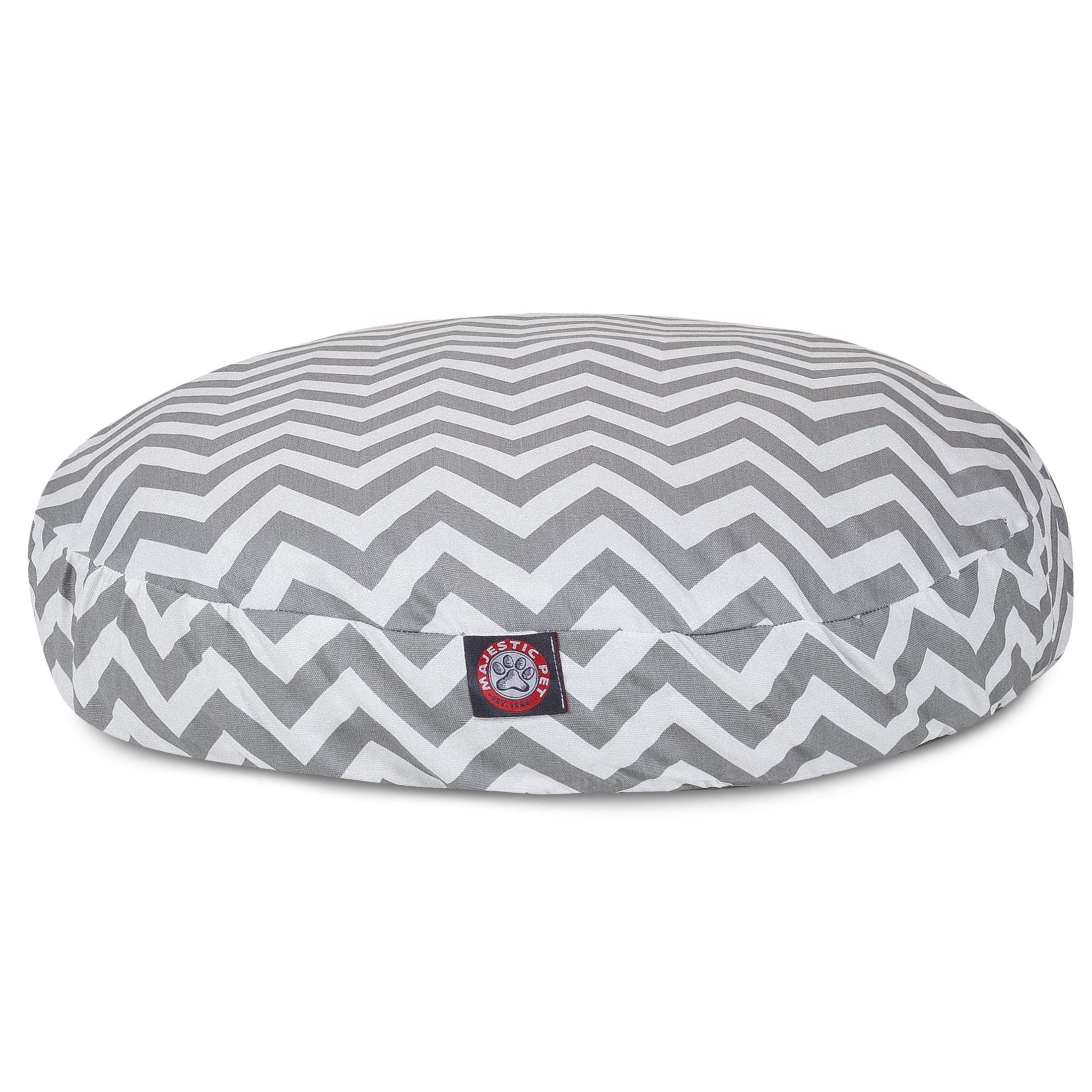 Majestic Pet | Chevron Round Pet Bed For Dogs, Removable Cover, Gray, Small