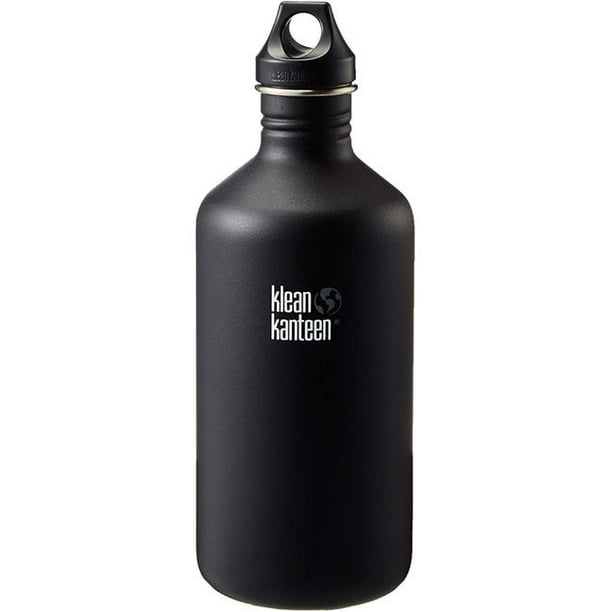 Klean Kanteen Classic Stainless Steel Single Wall Water Bottle With Klean Coat Leak Proof Cap 44 Shale Black Walmart Com Walmart Com