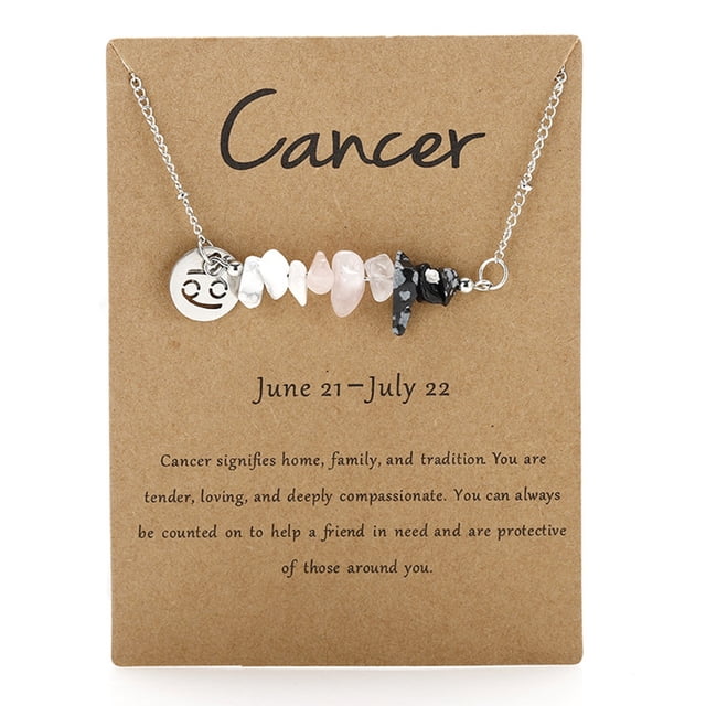 Original Stone Necklace Original Design 12 Constellations Gravel Combination Necklace Collar Colgante Acero Inoxidable