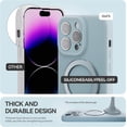 thumbnail image 5 of for iPhone 15 Pro Max Case Liquid Silicone Magsafe  Stand with Screen Protector Full Protection Slim Shockproof Protective Case Cover 6.7 Inch - Teal, 5 of 11