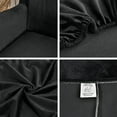 thumbnail image 4 of NAMZI 2 Sets Velvet Stretch Wingback Chair Sofa Slipcover Solid Color Plush Sofa Cover Furniture Protector Couch Soft with Elastic Bottom, Black, 4 of 5