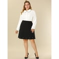 thumbnail image 3 of BluCuello Peter Pan Volante Mangas Largas Botones ArriCamiTalGrande PaMujer Blanco 4X, 3 of 6