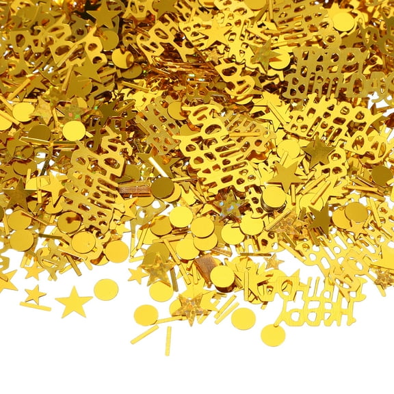 Star Confetti, 0.2/0.4 Inch Glitter Star Table Confetti Twinkle Metallic Foil Stars Sequin Sprinkles Gold Mix 60g