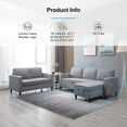 thumbnail image 5 of Puremind 2 Piece Sofa Set for Living Room, Modern Linen Fabric Sofa and Loveseat Set, L Shape Sectional Sofa Set, 2 Piece Couch Set for Apartment/Small Space, Light Gray, 5 of 8