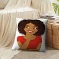 thumbnail image 3 of LALILO Throw Pillow Covers Thinking African American Woman With Afro Cushion Cover 18" x 18", 2 Pack, 3 of 6