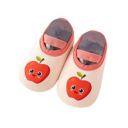 

Little Boys Girls Comfortable Shoes Children Toddler Shoes Spring And Summer And Flat Bottoms Slip On Soft Comfortable Simple Design Cartoon Fruit Pattern