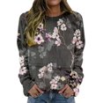 thumbnail image 4 of Autumn Sweatshirts for Women Girls Long Sleeve Pullover Blouses Cotton Soft Sweatshirts for Women Dark Gray XL, 4 of 5