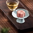 thumbnail image 6 of Esquirla Ceramic Footed Fruit Bowl Holder Decorative for Kitchen Counter Dessert Cake Serving Holder for Farmhouse and Living Room Events cyan blue, 6 of 8