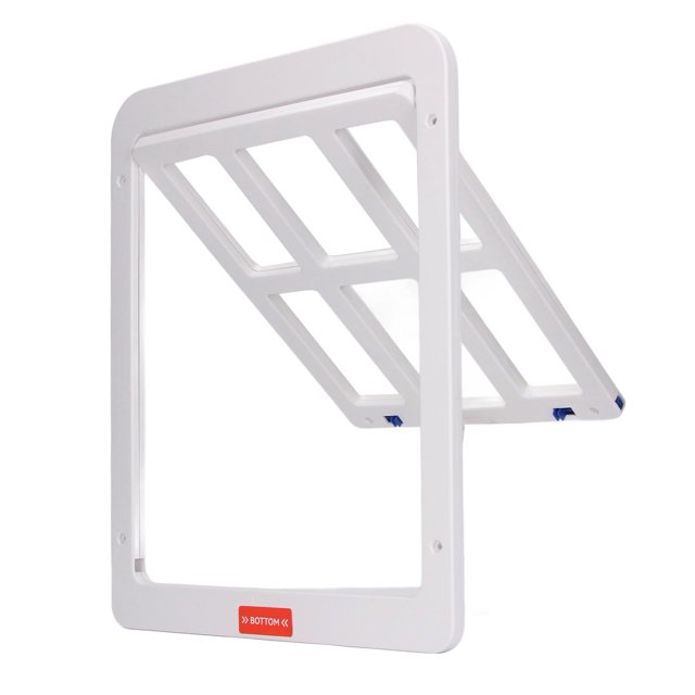 Pet Flap Door, Slide Gate Frame Automatic Closing For Pets White,Black