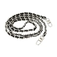 thumbnail image 1 of Cadena para bolso de moda con hebilla de 120 cm (47"), cómoda correa cruzada para bolso. Cadena de plata negra, 1 of 9