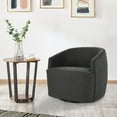 thumbnail image 6 of Benjara 29 Inch Classic Swivel Chair, Curved Back, Sloped Arms-Color:Gray, 6 of 6