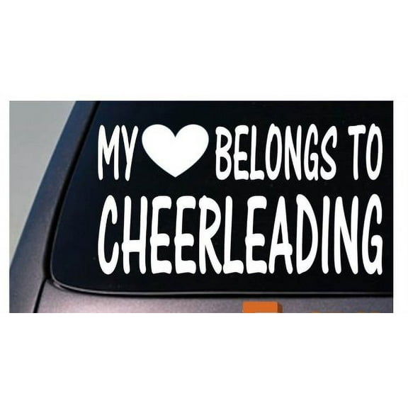 My heart belongs to Cheerleading *D882* sticker decal