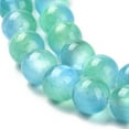 thumbnail image 3 of 2 Strand Natural Selenite Beads Strands Grade A Dyed Round Cyan 8mm Hole: 0.8mm about 51~52pcs/strand 15.16~15.35''(38.5~39cm), 3 of 4