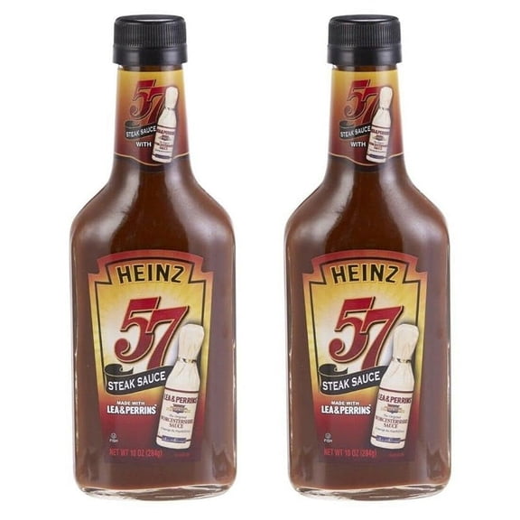 2 Pack Steak Sauce Heinz 57 with Lea & Perrins Worcestershire Sauce 10oz Bottle