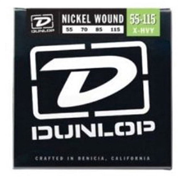 Dunlop DBN55115 Nickel Extra Heavy 4 String Stainless Steel Bass Guitar Strings .55-.115