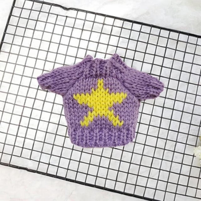 Ropa de muñeca de felpa de 15cm perfke pentagrama violeta
