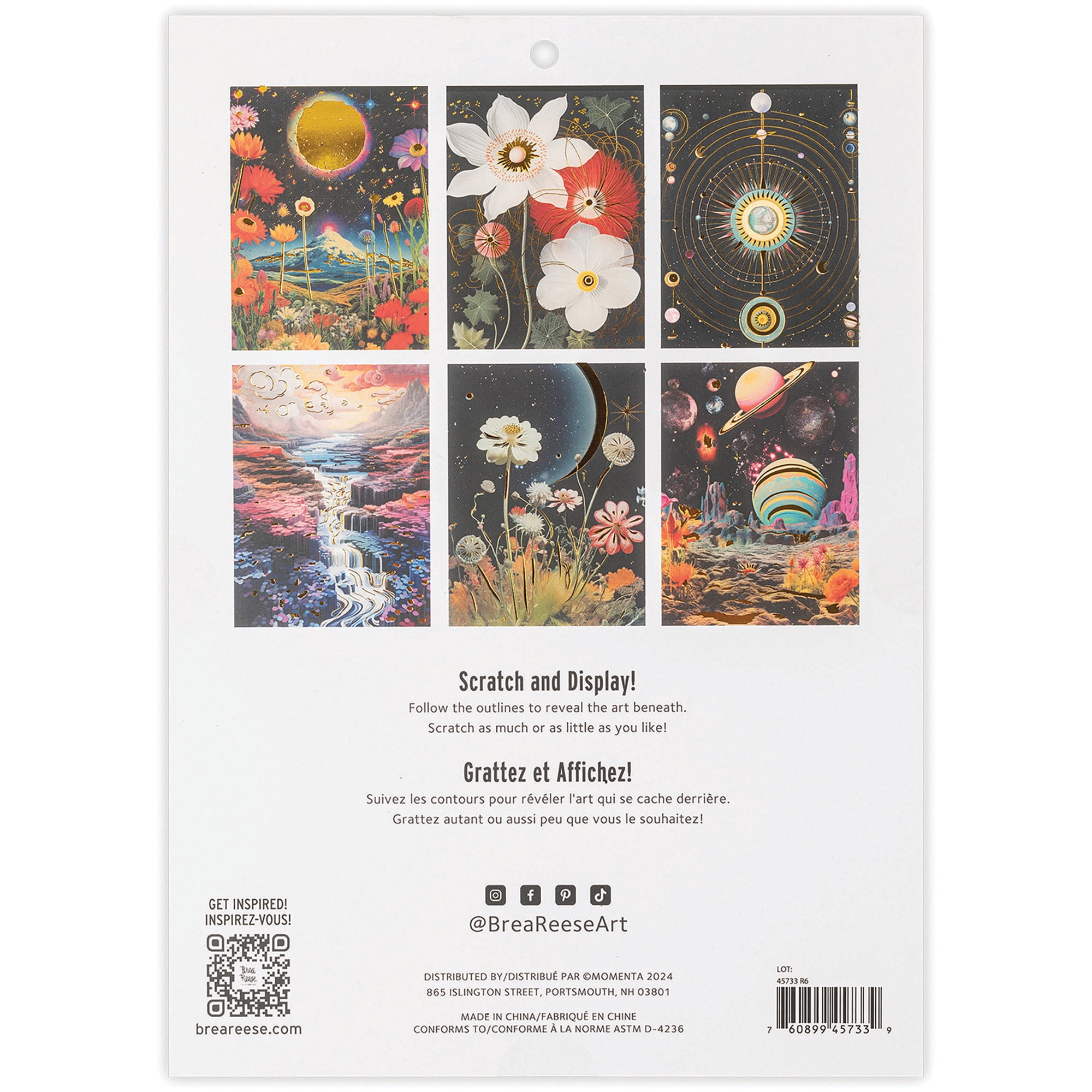 Brea Reese: Scratch Art Paper Pad - Surrealism - 6 Dreamlike Designs, Guided Art, Metallic Accents, Dual-Tip Stylus & Brush, 9x12" Pages, Adult Craft