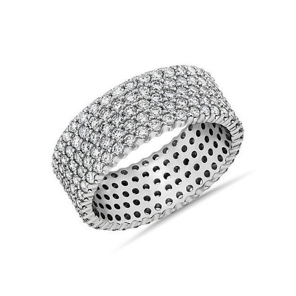 2.00 Carat Clarity-VS1 Round Shape Real Diamond Radiating Full Engagement Band for Women Solid 14K White Gold Size 7