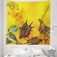 thumbnail image 1 of Ocean Tapestry, Faded Style Distressed Backdrop with Seashells Underwater Marine Theme, Fabric Wall Hanging Decor for Bedroom Living Room Dorm, 5 Sizes, Yellow Teal, by Ambesonne, 1 of 1