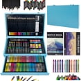 thumbnail image 2 of KINSPORY 148 Pack Deluxe Art Supplies, Deluxe Wooden Art Set Crafts Drawing Painting Coloring Kit, Coloring Book, Sketch Pad, Gift for Artist Beginners Kids Girls Boys（blue）, 2 of 7