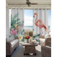 thumbnail image 6 of Pink Flamingo Kitchen Curtains Watercolor Summer Botanical Floral Cafe Short Curtains for Bathroom Blackout Window Curtain Grommet Small Window Treatment Tier Drapes for Bedroom Living Room 42"x45"x2, 6 of 9