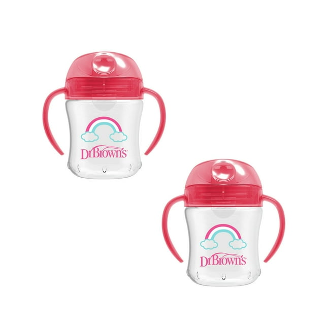 2-Pack Vasos Entrenadores 6oz Boquilla Suave Rosa Dr Browns