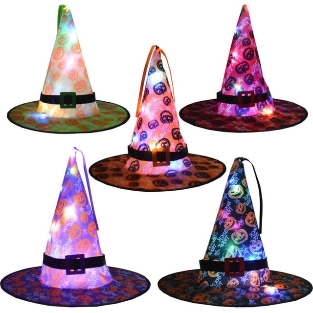Sombrero De Bruja De Halloween Gorra De Bruja Brillante Para Decoración De Fiestas De Halloween Scienceny HA044236-04