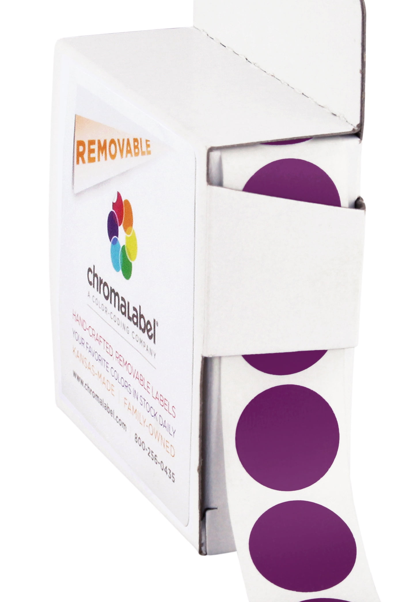 ChromaLabel Removable Round 3 4 Purple Color Code Dots 1 000 Box ChromaLabel Removable Round 3 4 Purple Color Code Dots 1 000 Box