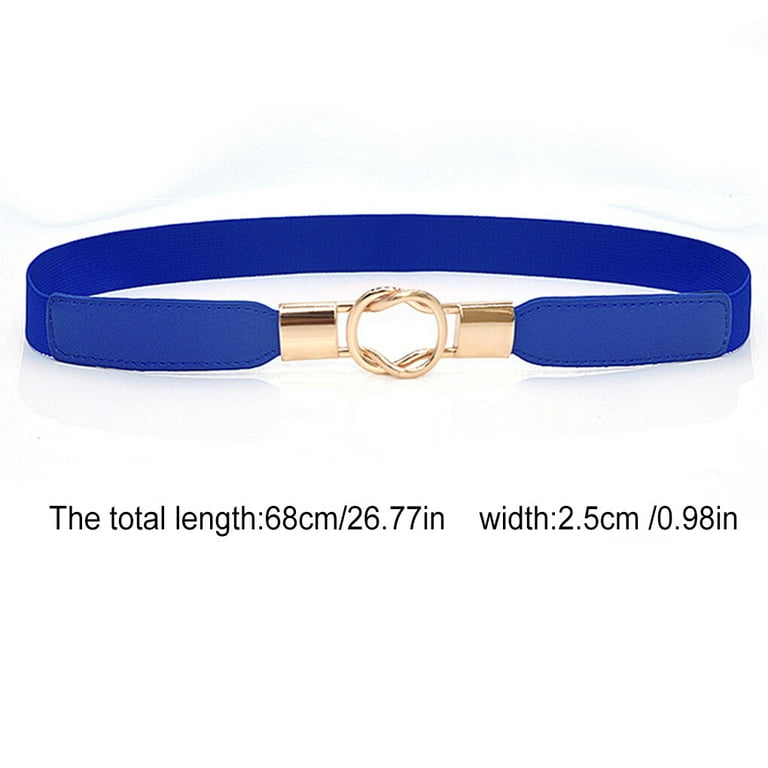 Jygee Waist Band Exquisite Elastic Universal Cinch Gold Leather Straps with  Buckles Puffer Coat Valentines Day Belts for Women Dresses Blue