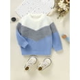 thumbnail image 4 of xiaxaixu Bébé Pulls en Tricot Mignon Manches Longues Col Rond Contraste Couleur Pull Tops Sweatshirts Enfant, 4 of 9