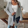 thumbnail image 2 of VISALY Long Cardigans Chunky Knit Cardigan Cardigan Sweaters for Women with Pocket Trendy Casual Long Sleeve Tops Open Front Fall Winter Coats Cardigan with Pockets Soft Cardigans Grey M, 2 of 9