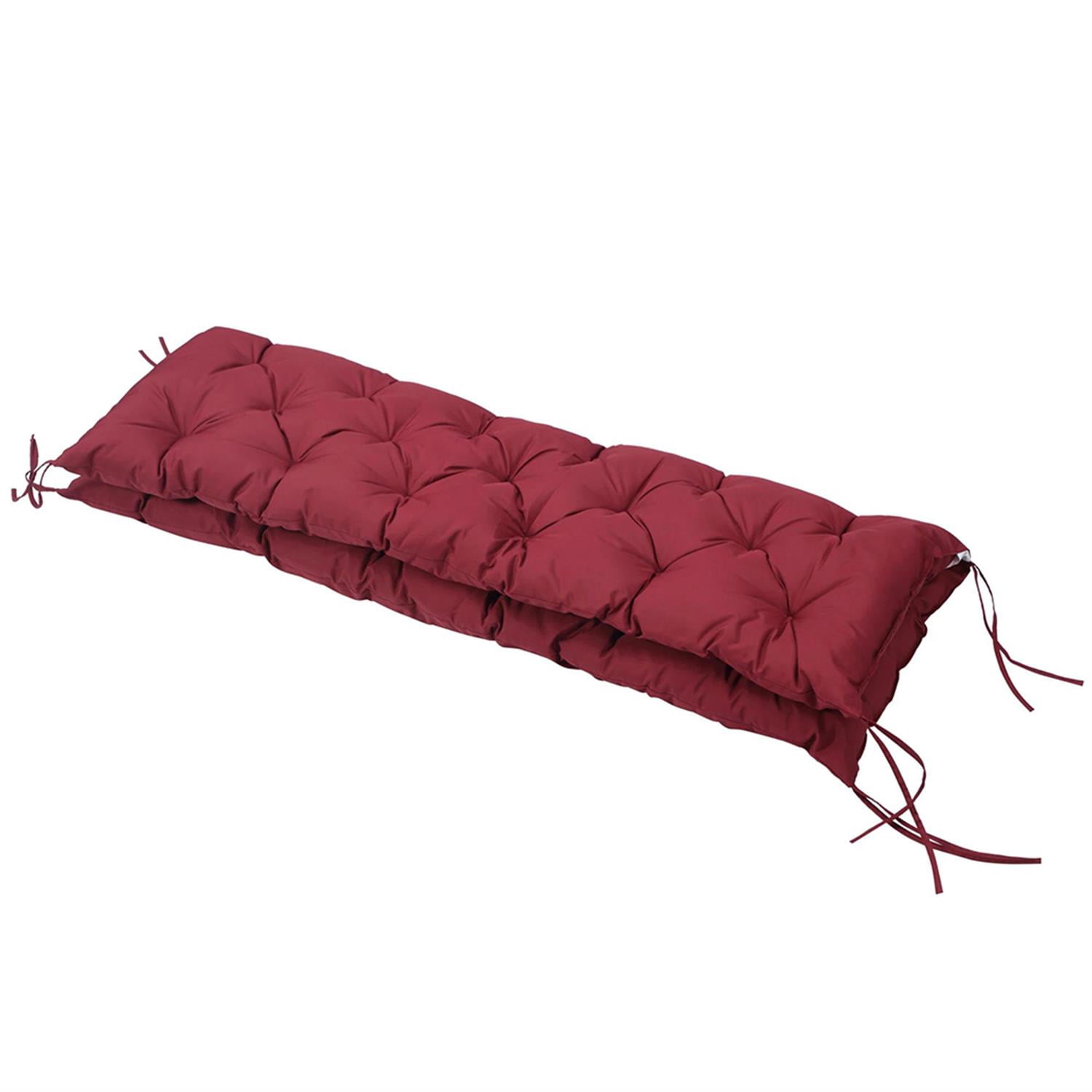 Demi Bonn 59" x 38" Tufted Bench Cushion for Outdoor Furniture, 3-Seater Outdoor Seating Cushions for Swing Chair, Patio Sofa/Couch, Red